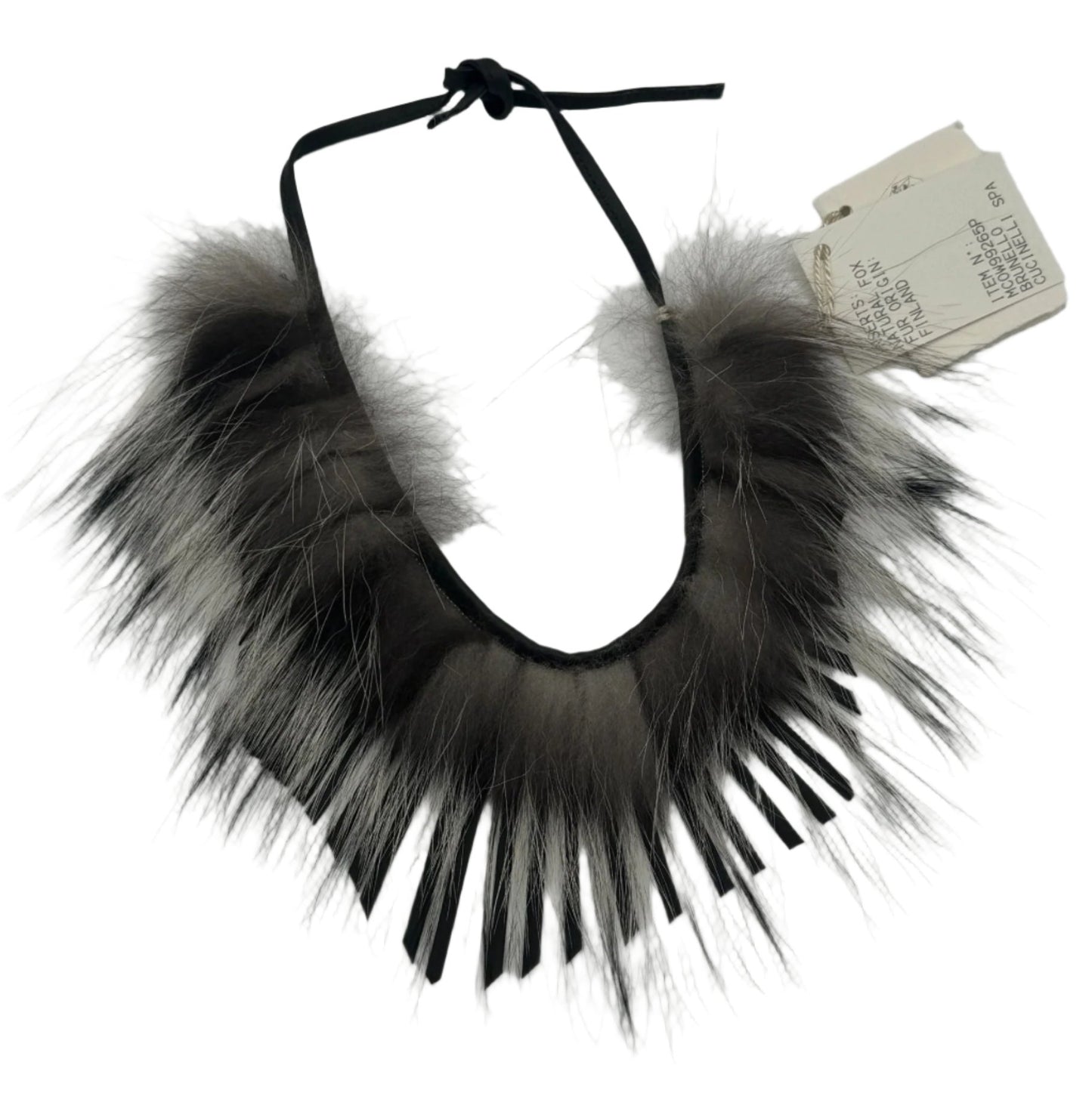 Brunello Cucinelli Fox Fur & Leather Necklace