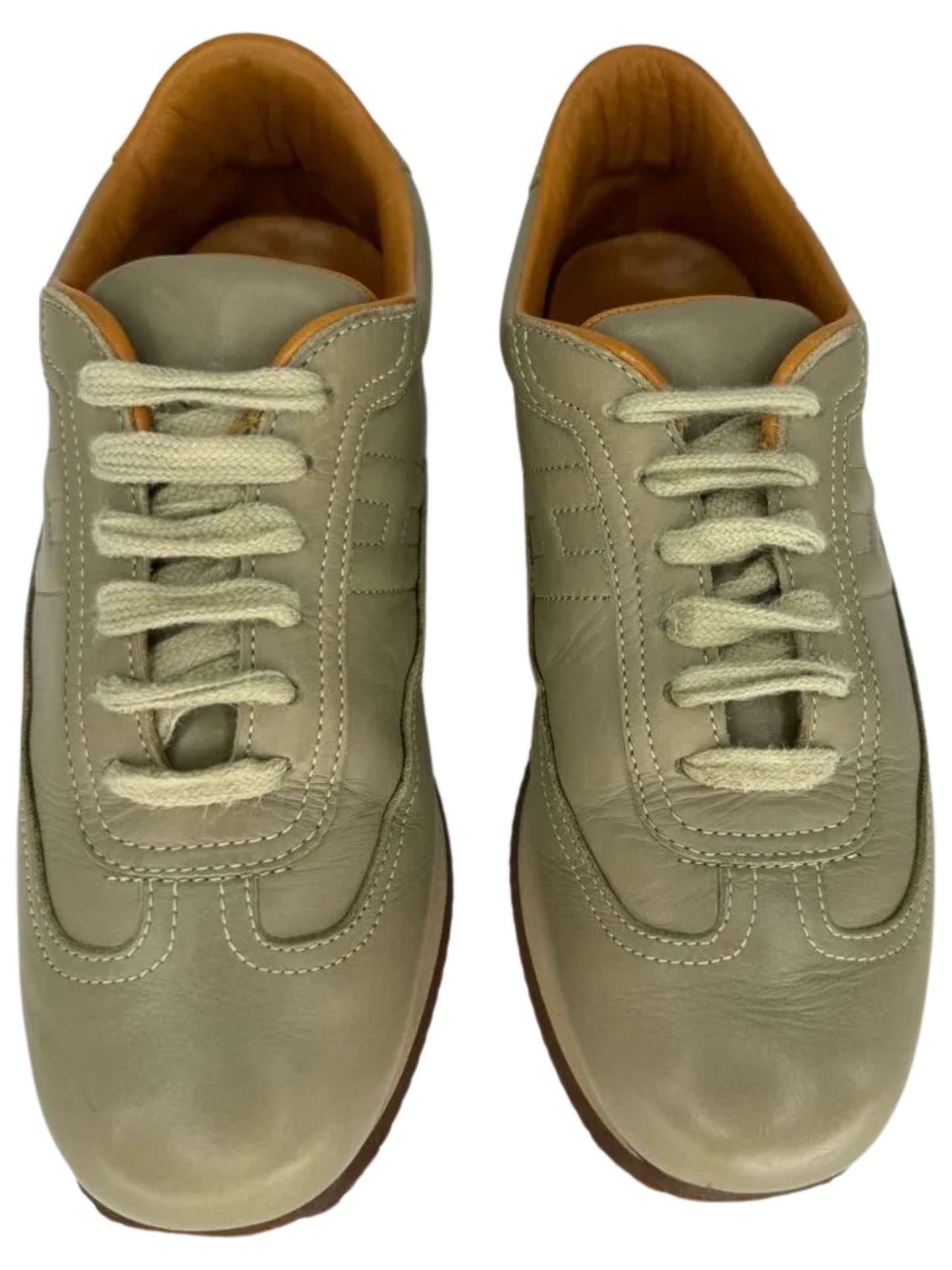 Tan Hermes "Quick" Sneakers