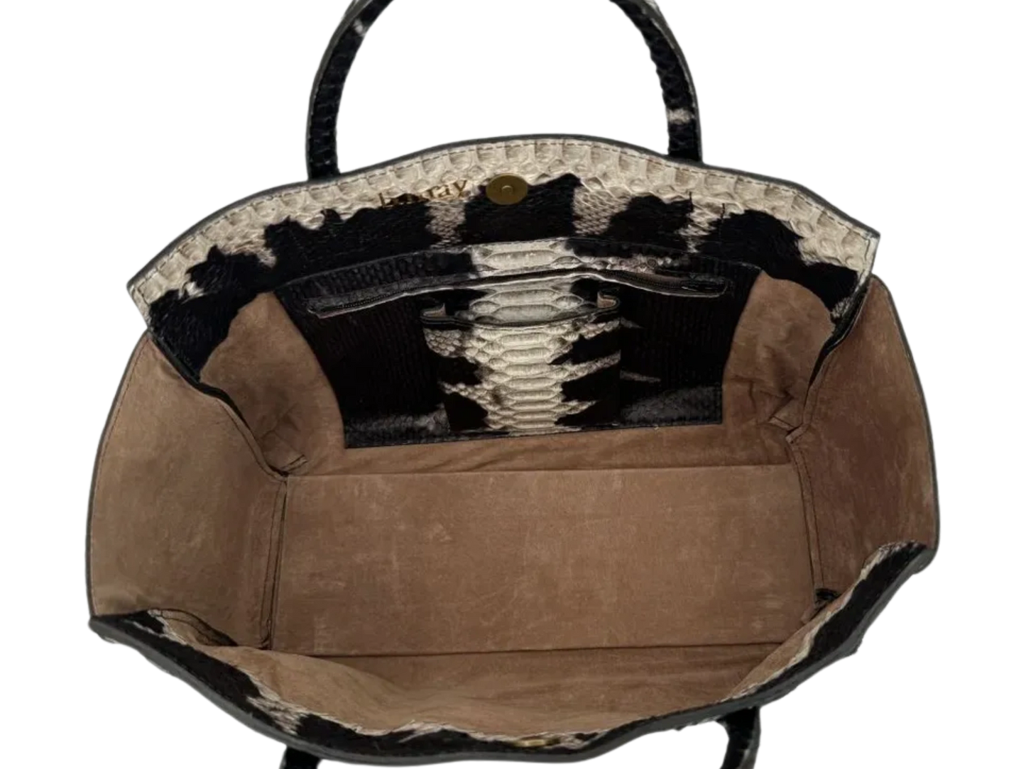 B. May Black Splash Python Small Essential Tote