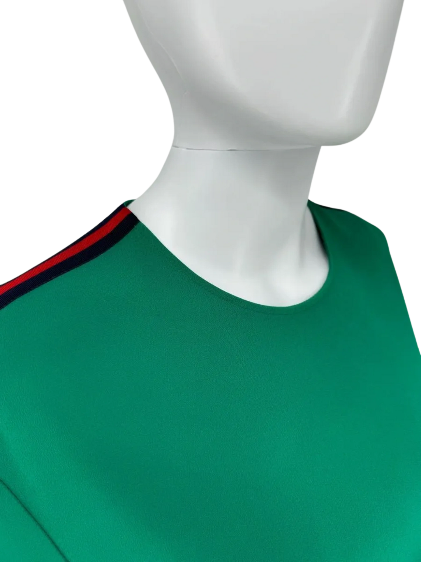 Gucci Dress Stretch Green Jersey Tunic with Iconic Ribbon