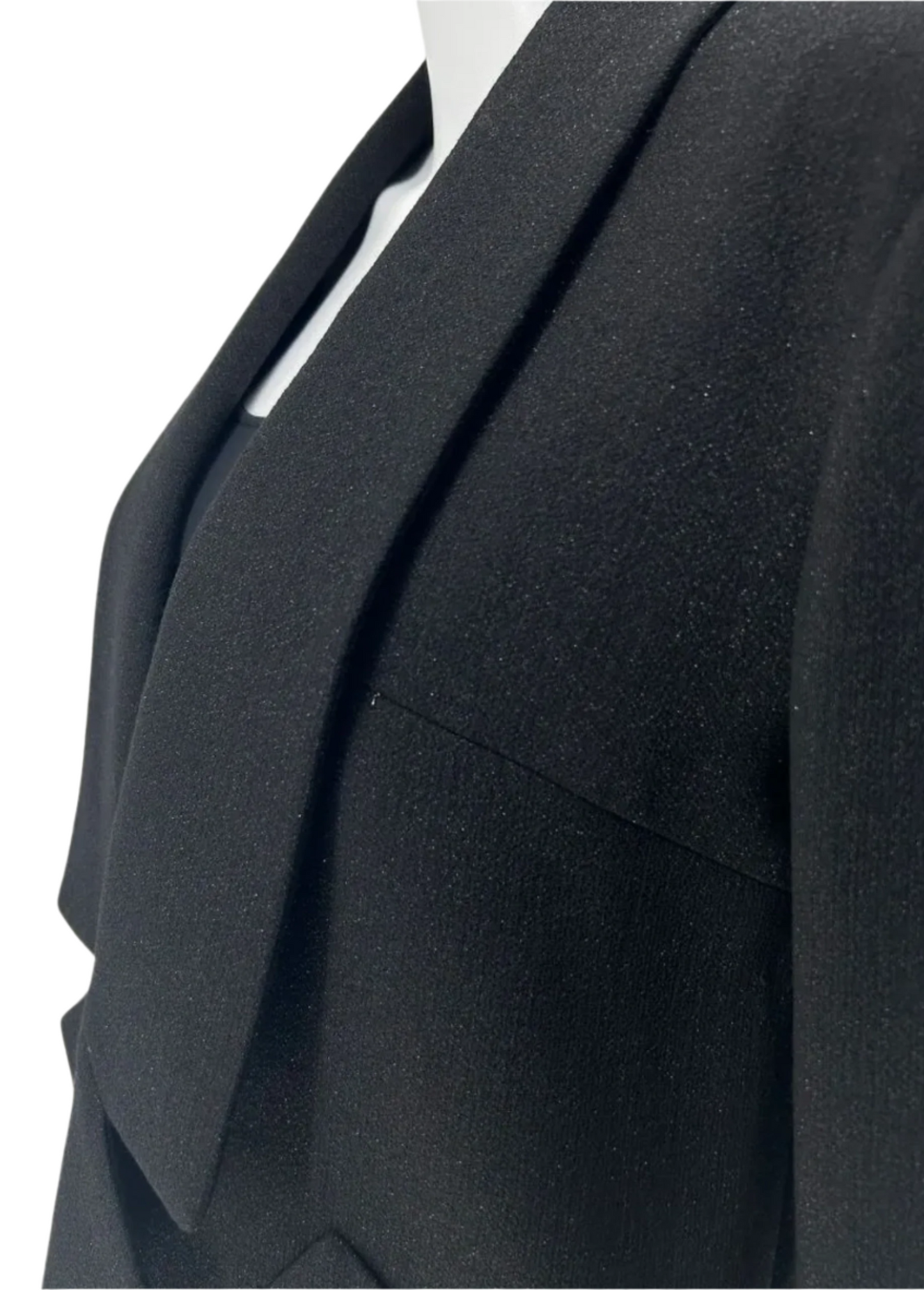 CHANEL 2014 Black Wool Crepe Jacket - Size 42