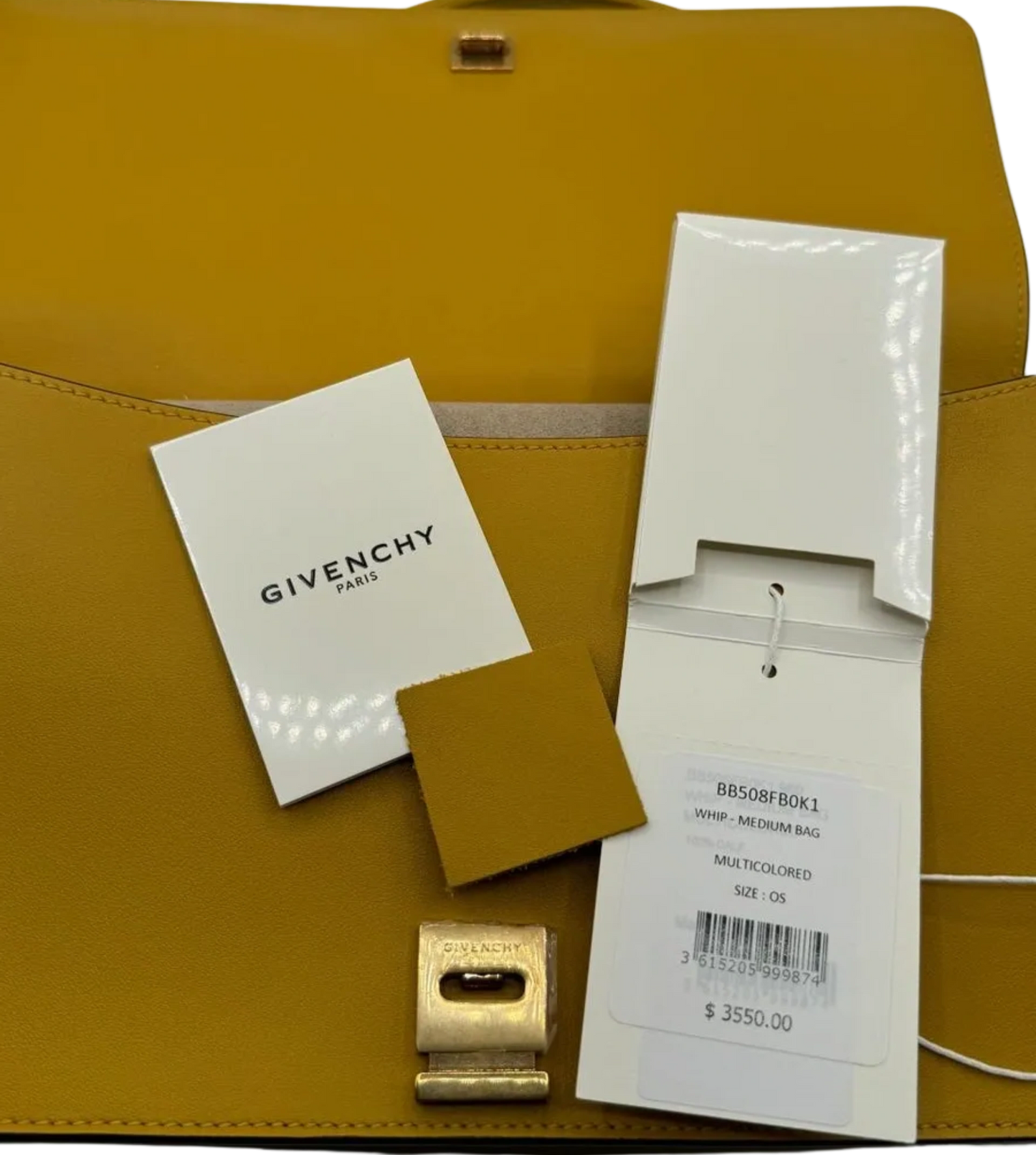 Givenchy Leather and Karung Medium Whip Bag with a Bright Yellow Handle