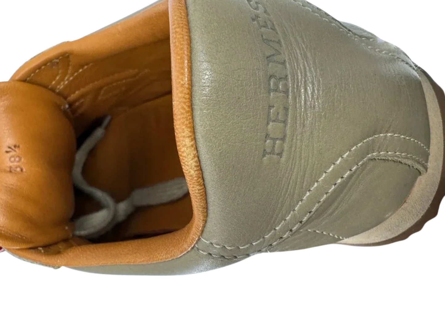 Tan Hermes "Quick" Sneakers