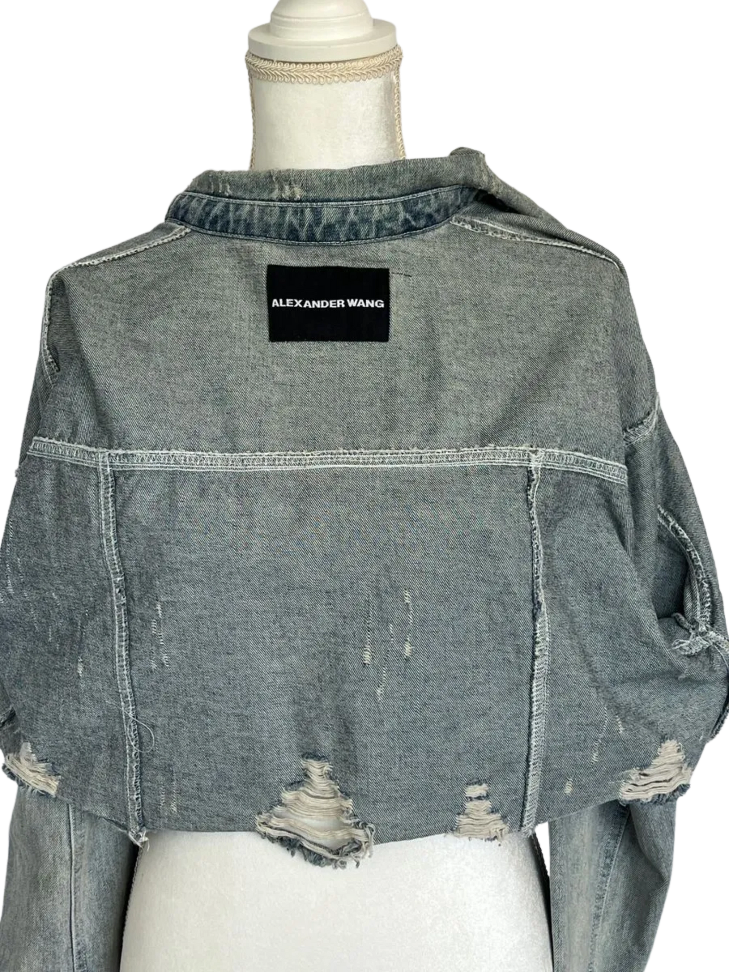 Alexander Wang Distressed Denim Crop Jacket