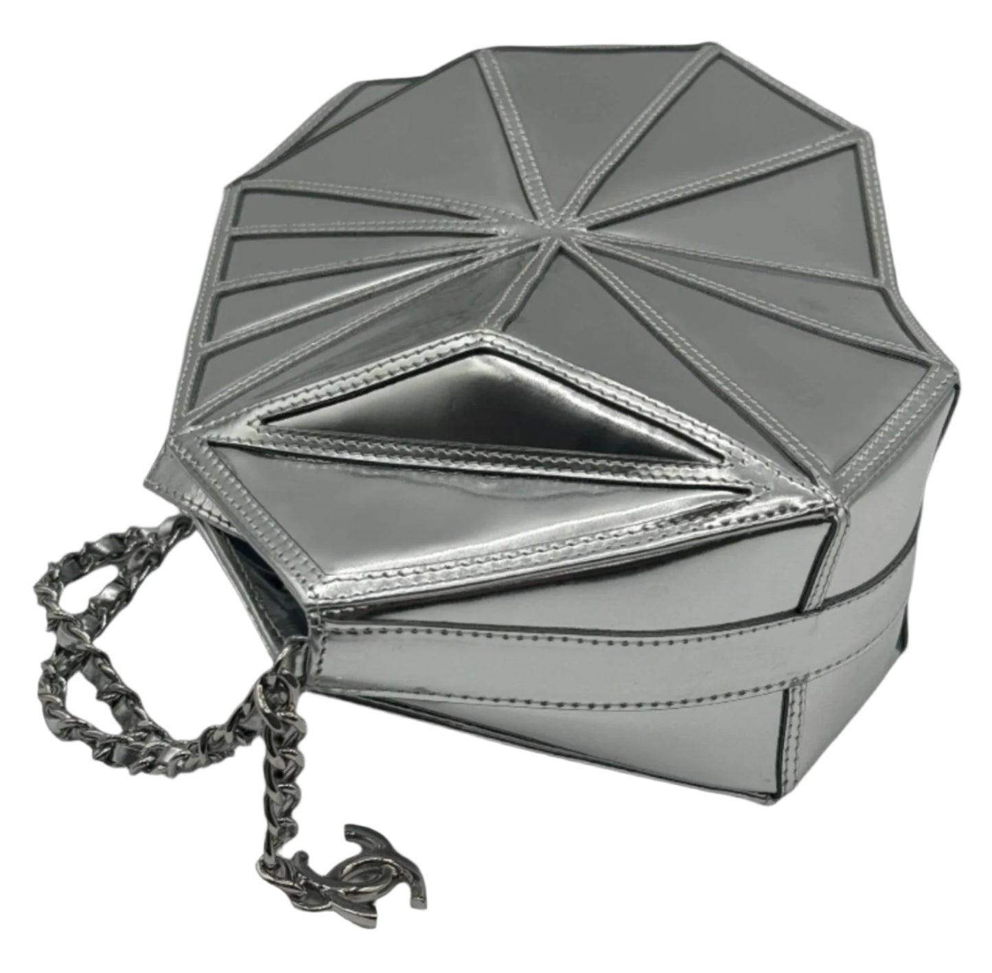 S/S 2012 Chanel Midnight Swim Silver Clutch in Patent Leather