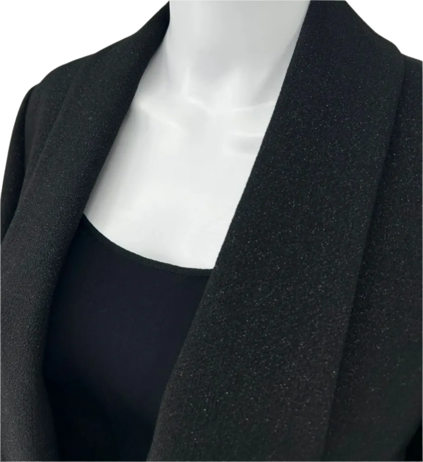 CHANEL 2014 Black Wool Crepe Jacket - Size 42