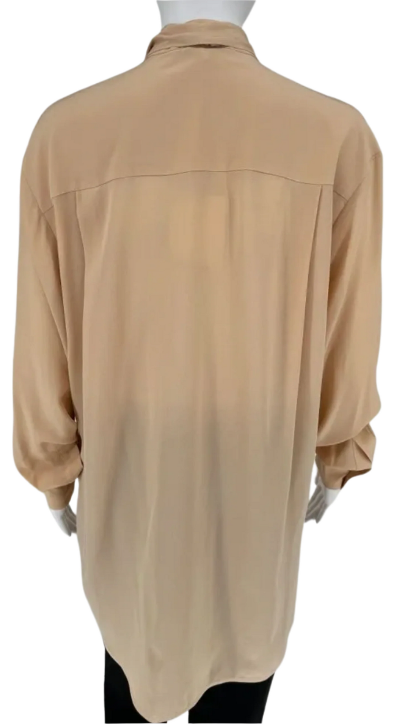 NWT Givenchy Silk Shirt With Detachable Pleated Scarf In Blush - FR 34