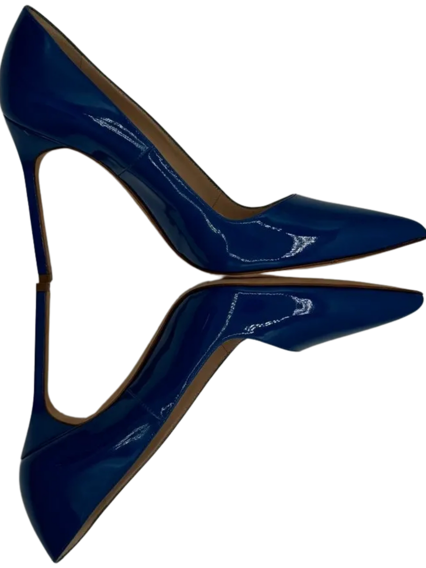 Manolo Blahnik Blue Patent Leather BB Pointed Toe Pumps