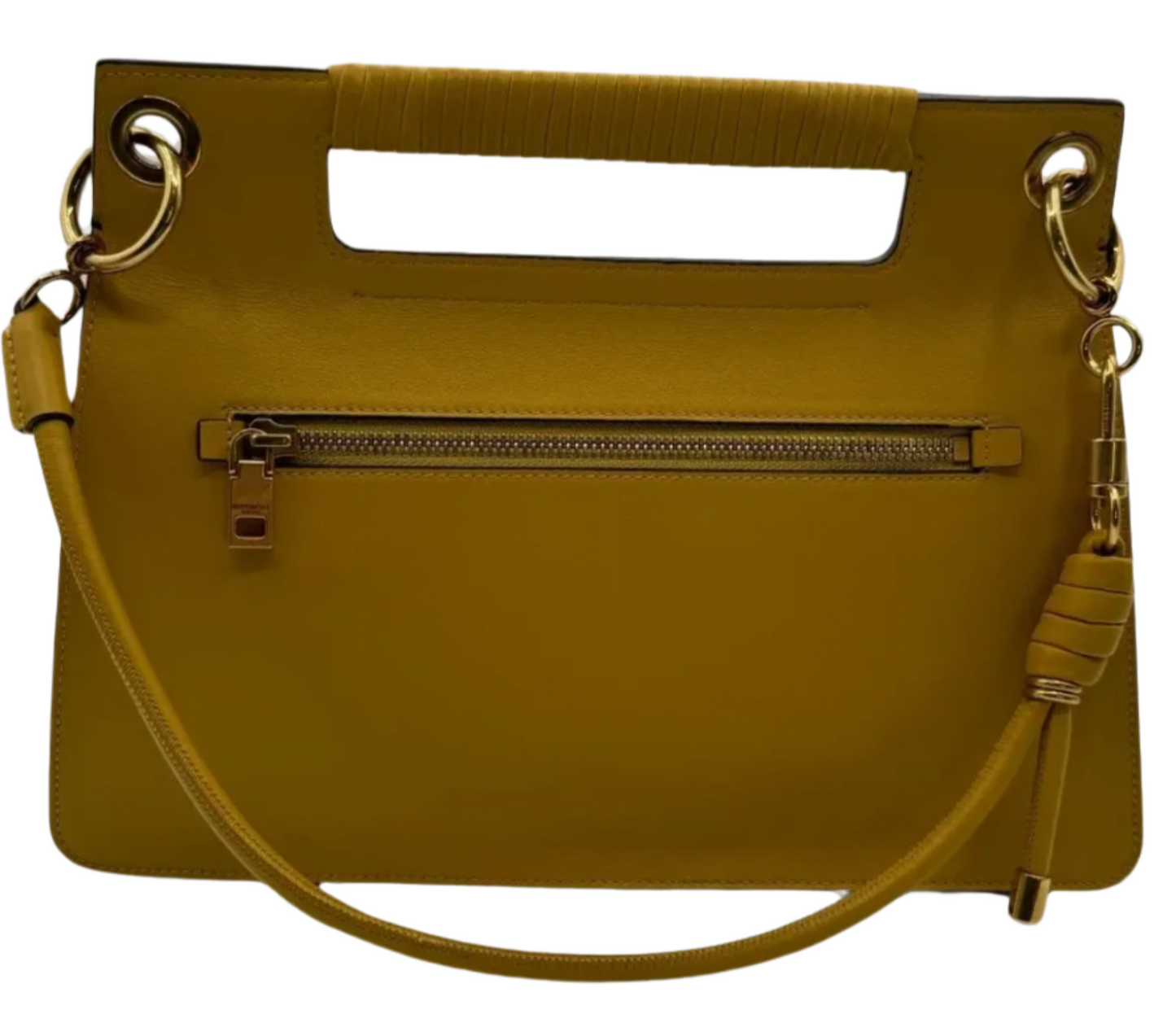 Givenchy Leather and Karung Medium Whip Bag with a Bright Yellow Handle