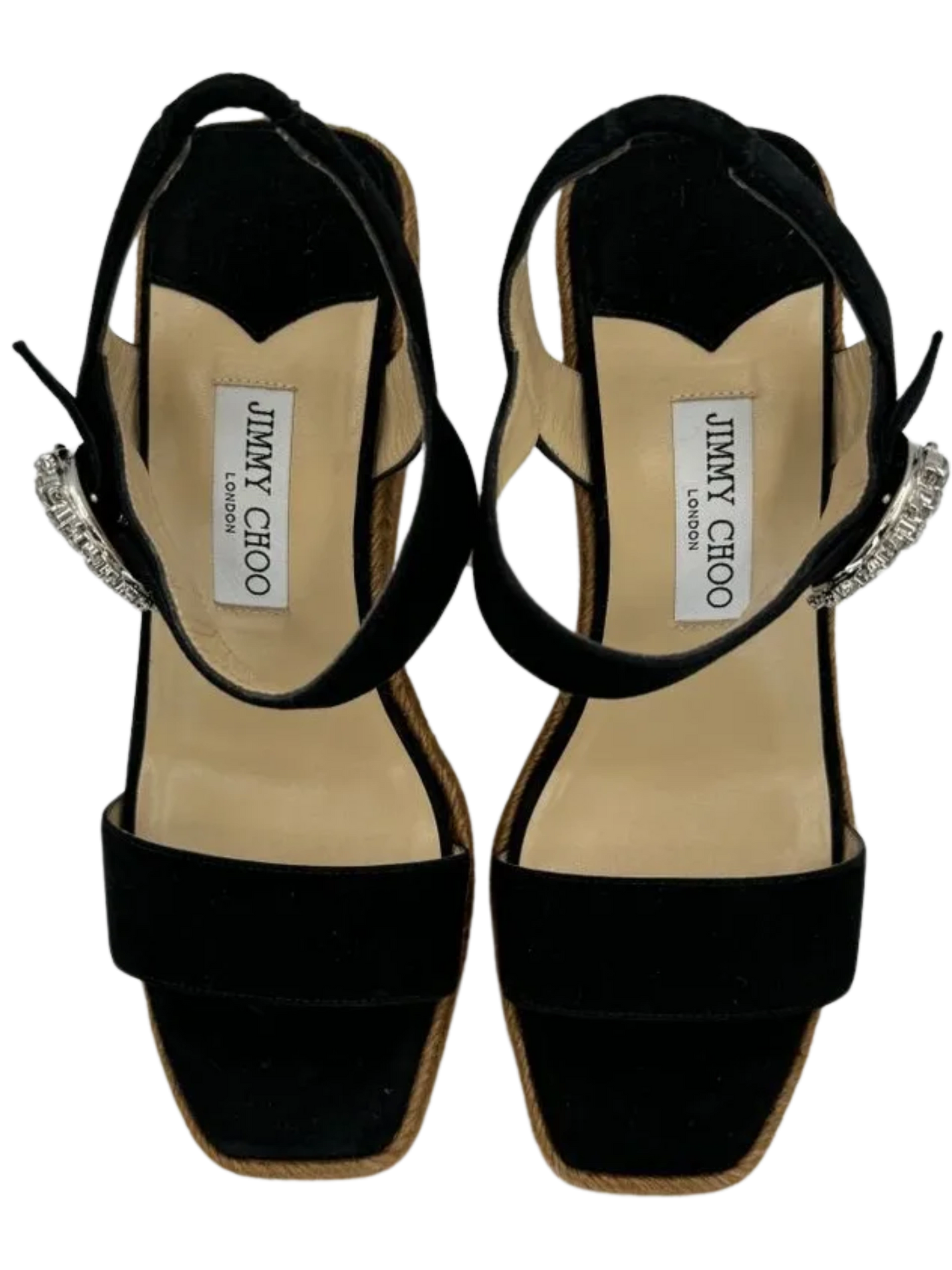 JIMMY CHOO Mirabelle 110 suede espadrille wedge sandals