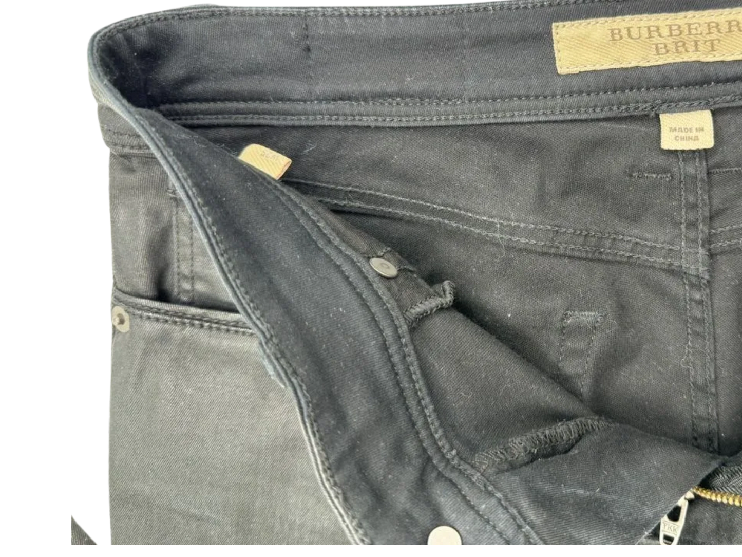 Burberry Wax Coated Skinny Low Rise