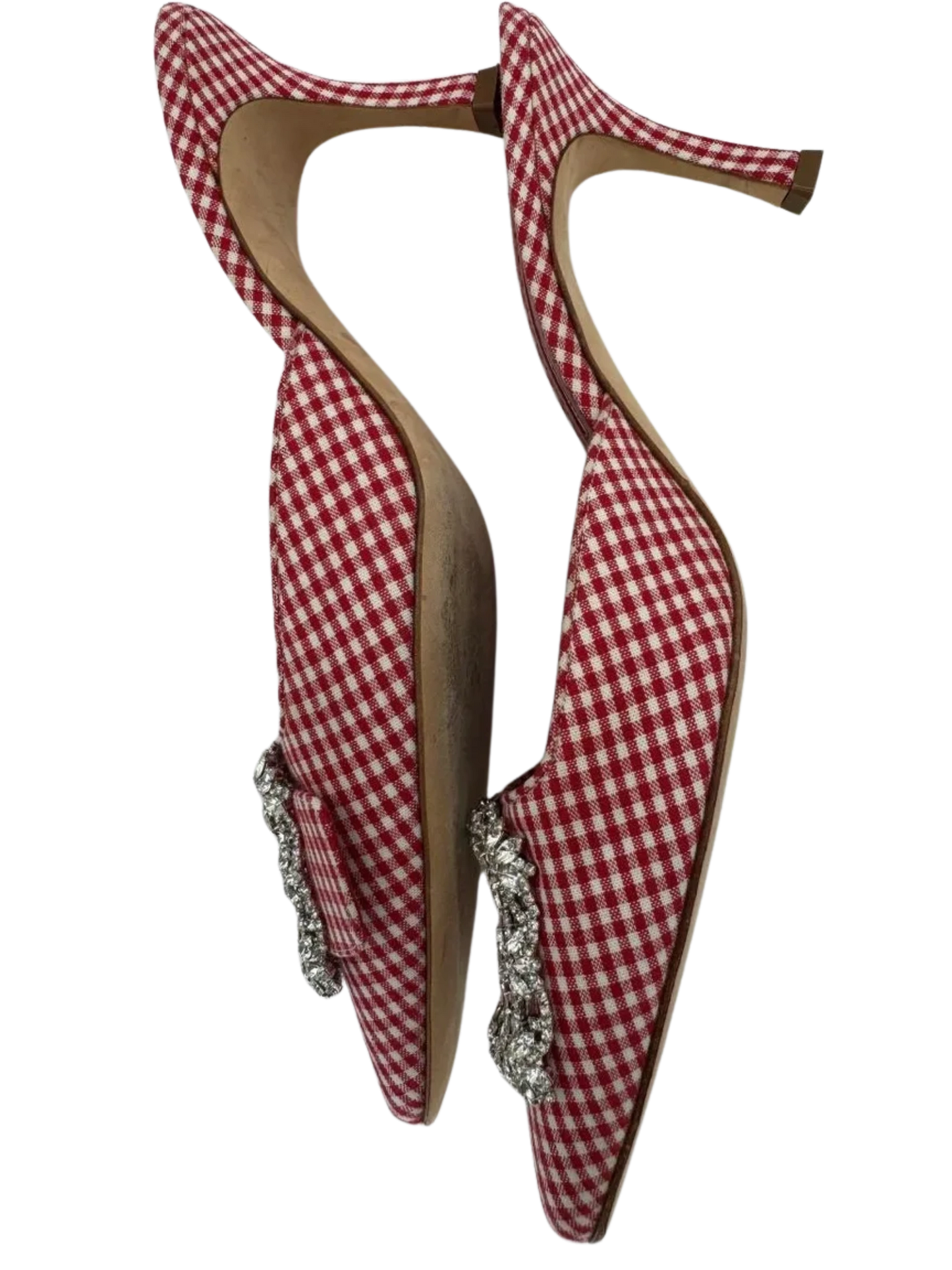 MANOLO BLAHNIK Gingham Hangisi Mules