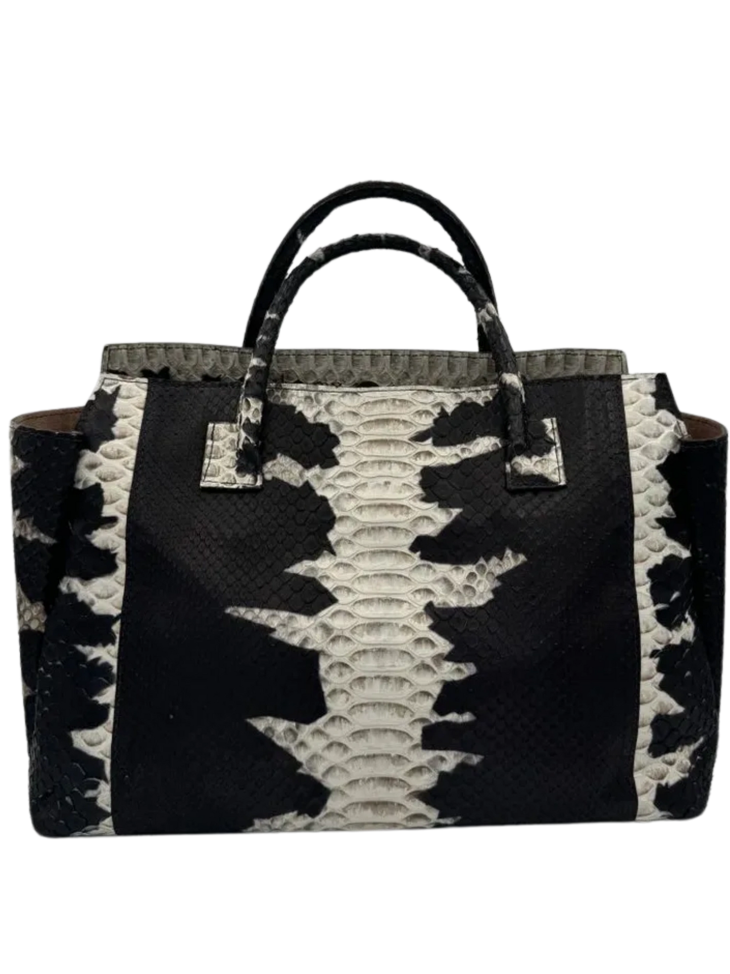 B. May Black Splash Python Small Essential Tote