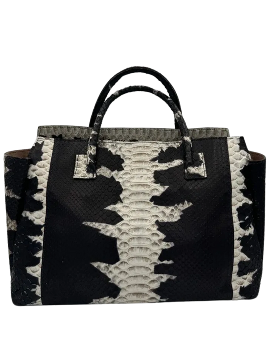 B. May Black Splash Python Small Essential Tote