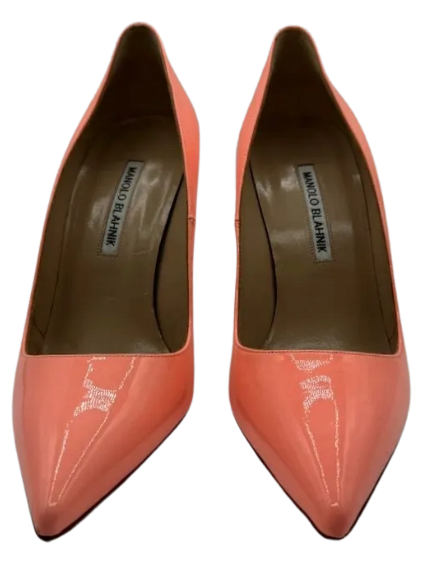 Manolo Blahnik “BB” Pointy-Toe Pumps in Coral 2014 Resort Collection