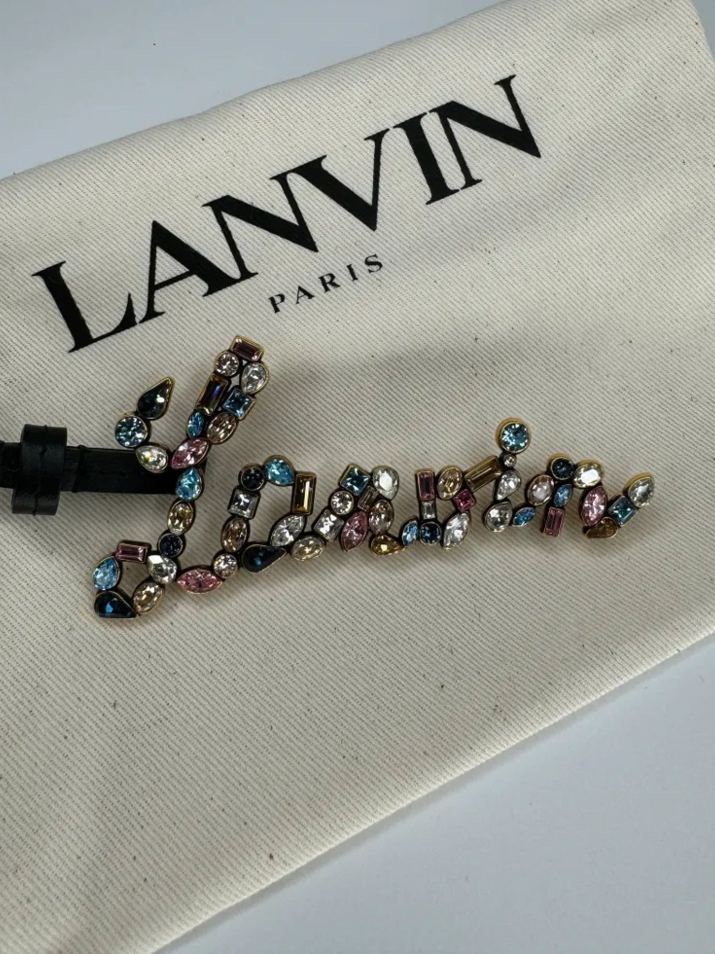 Lanvin Jewelled Logo Detailed Belt