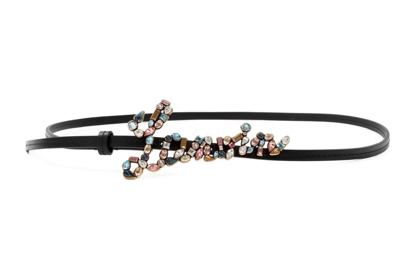 Lanvin Jewelled Logo Detailed Belt