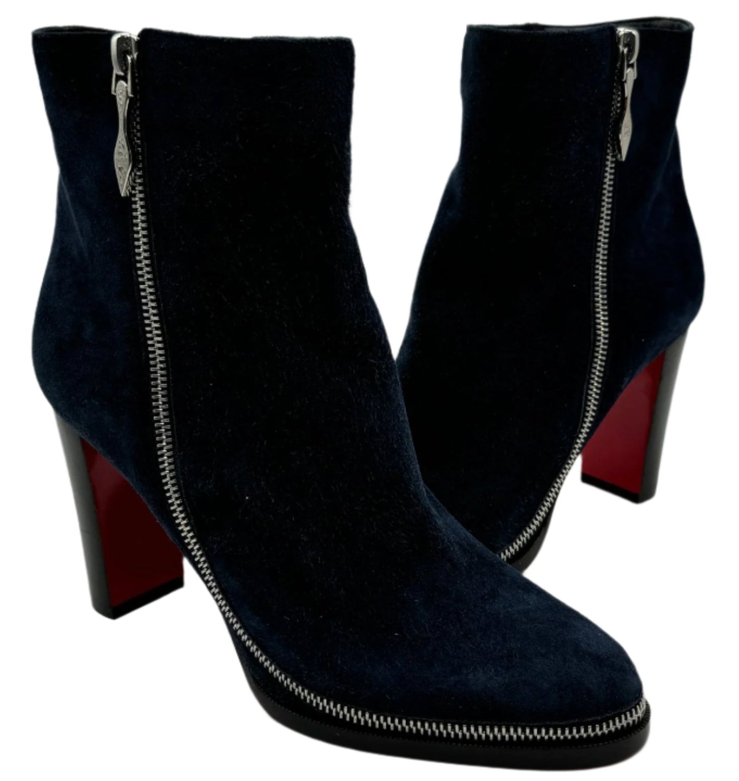 Christian Louboutin Telezip Suede Red Sole Booties Sz.39.5