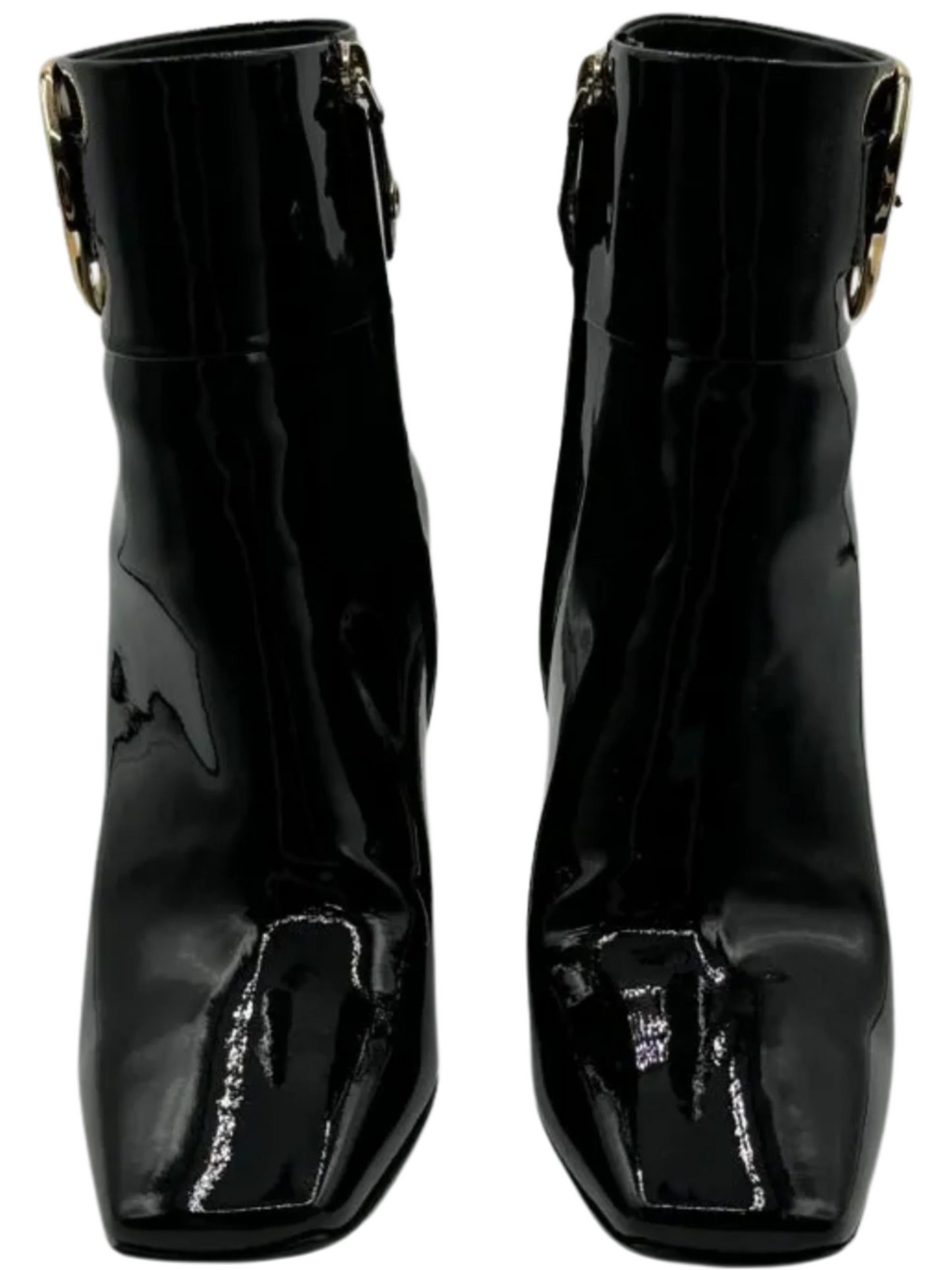 Louis Vuitton Black Patent Leather Ankle Boots - Size 39