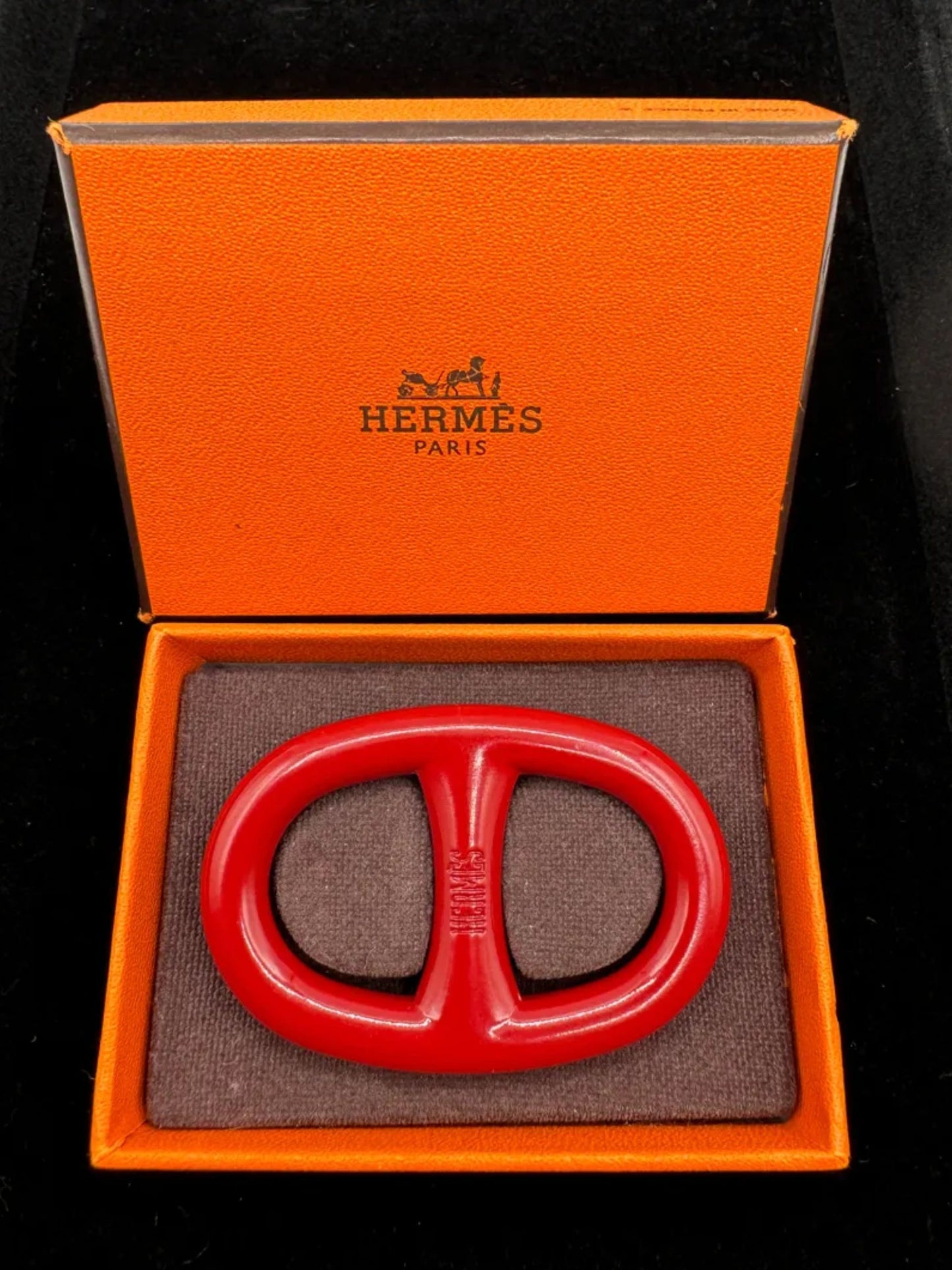 HERMÈS Chaine d’Ancre Scarf Ring Red