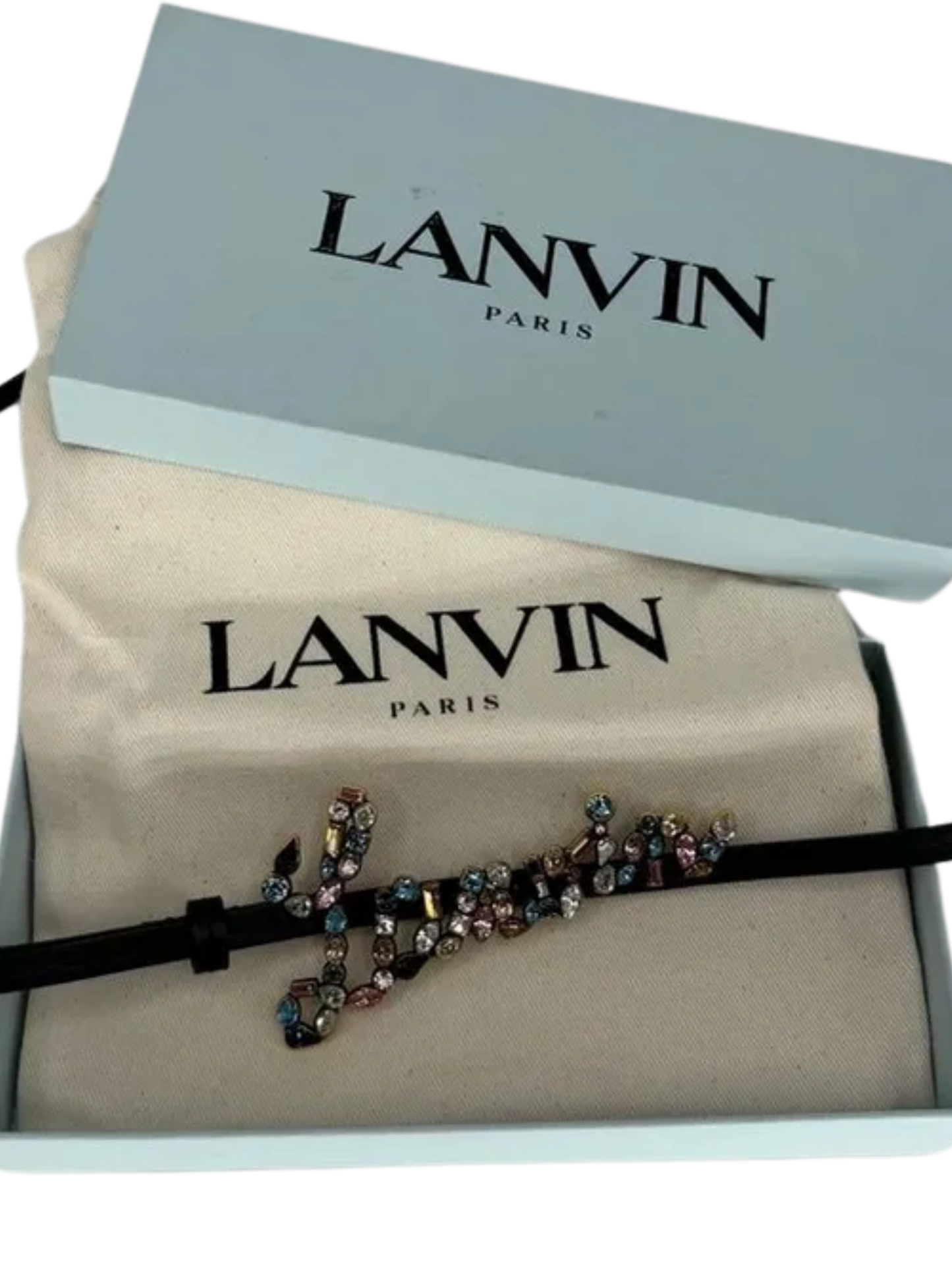 Lanvin Jewelled Logo Detailed Belt