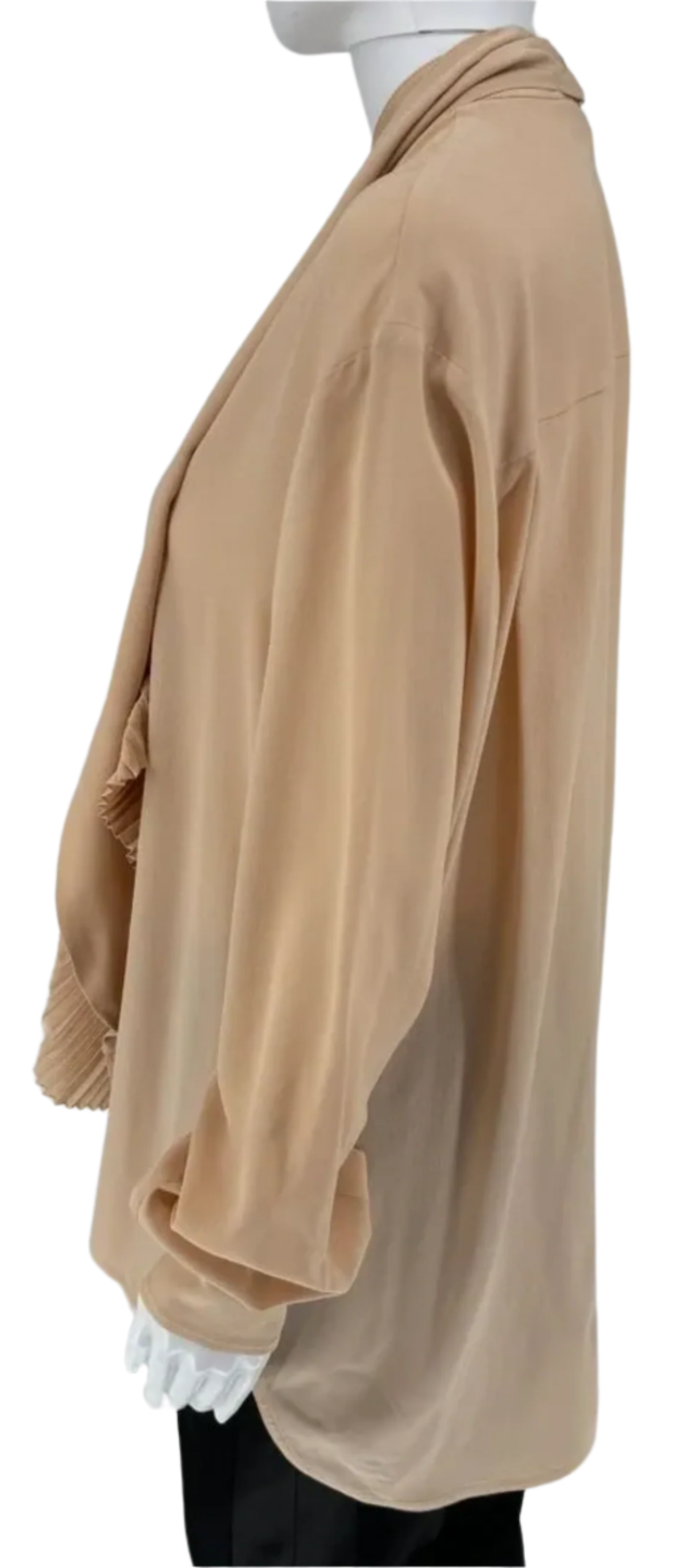 NWT Givenchy Silk Shirt With Detachable Pleated Scarf In Blush - FR 34