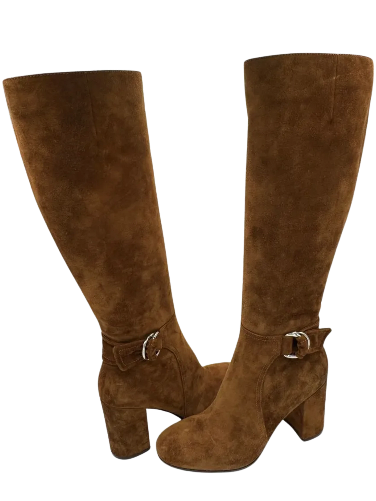 NEW Gianvito Rossi $1200 Rust Suede Knee High Buckle Boots 39/9