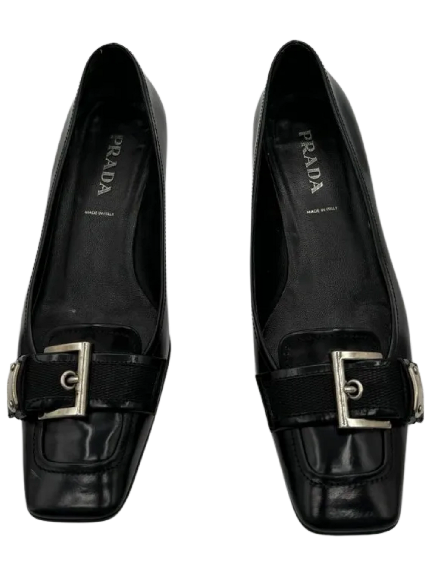 Prada Buckle Kitten Heels