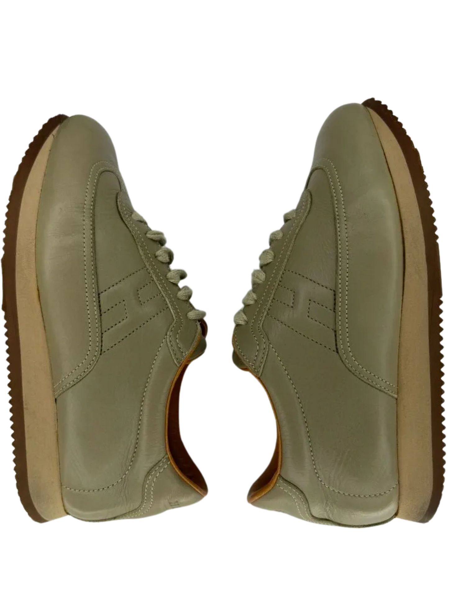 Tan Hermes "Quick" Sneakers