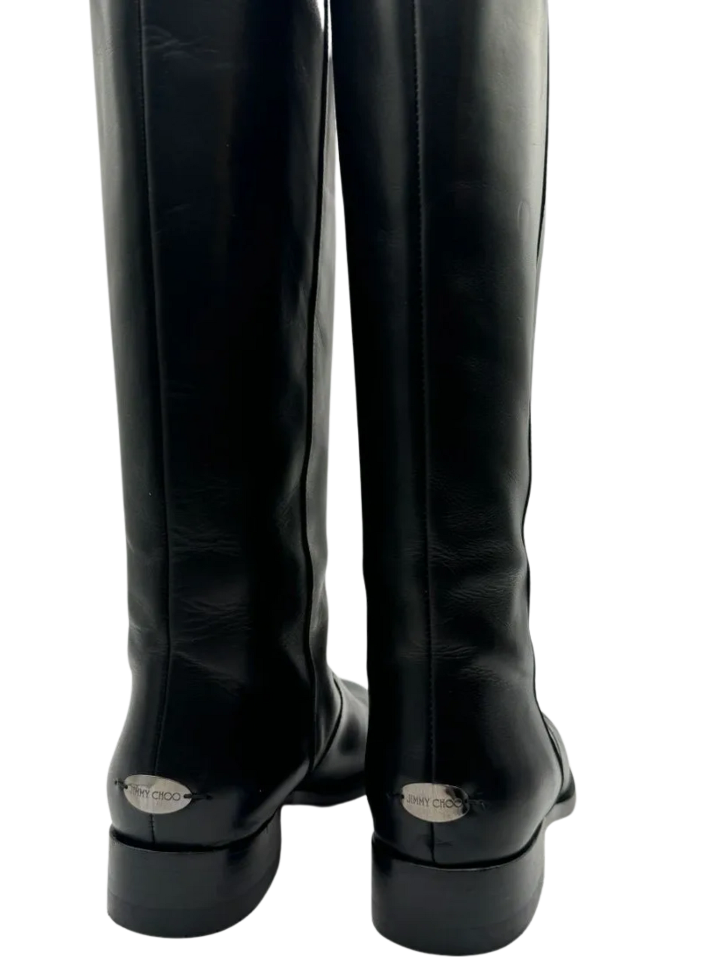 JIMMY CHOO Hyson Leather Riding Boots Size 39