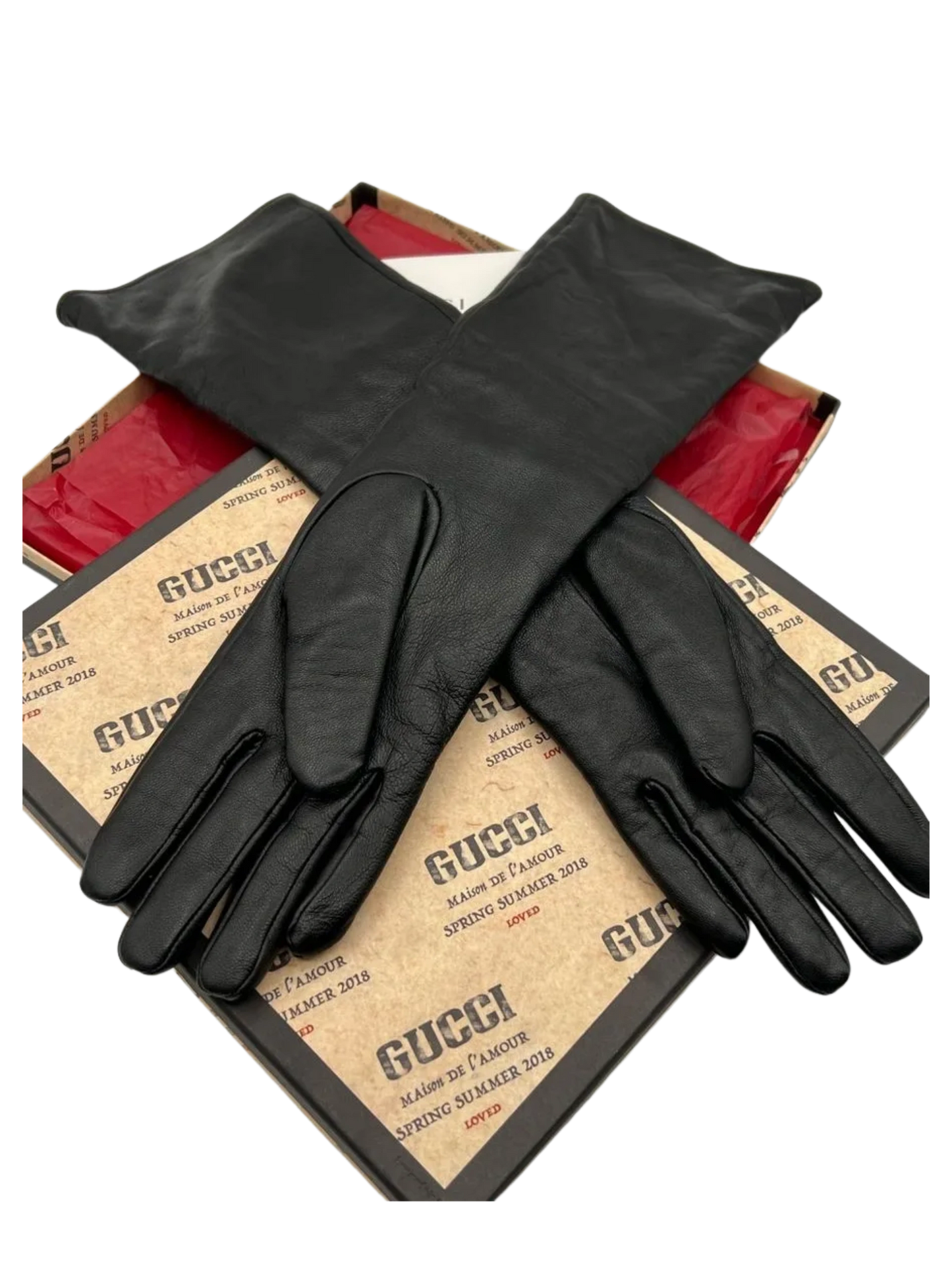 Gucci Long Leather Gloves