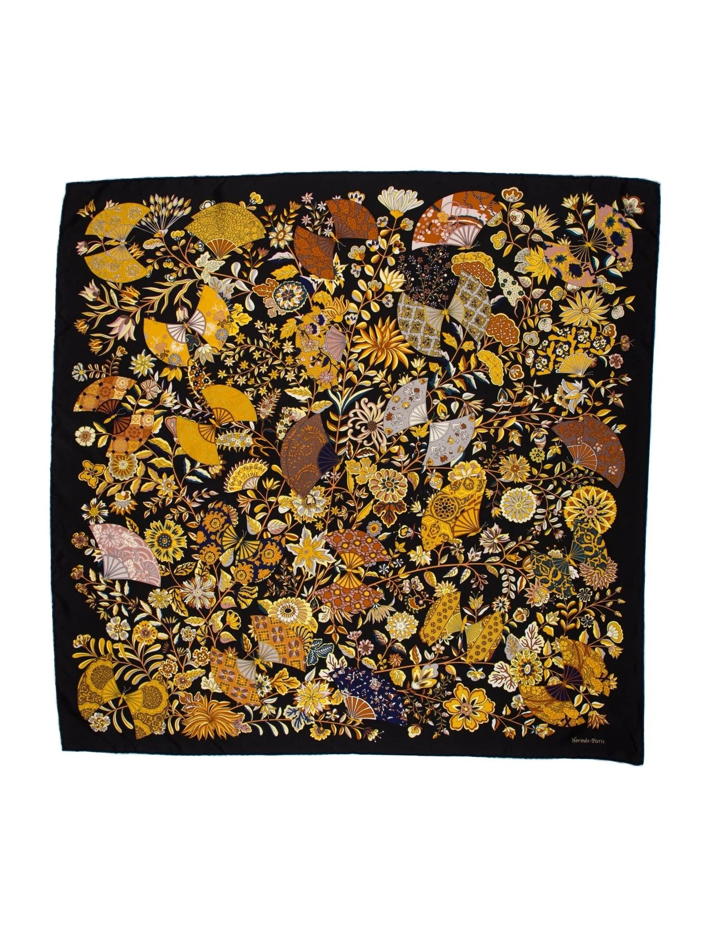 HERMÈS Fleurs et Papillons de Tissus Silk Scarf