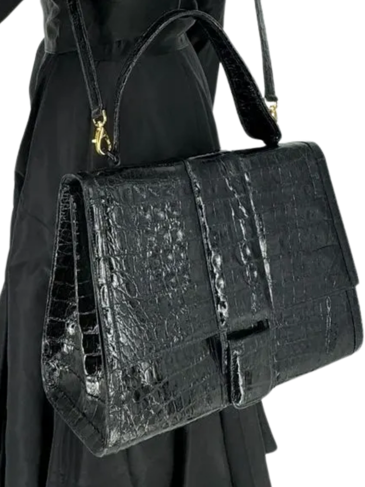 Nancy Gonzalez Black Crocodile Handbag