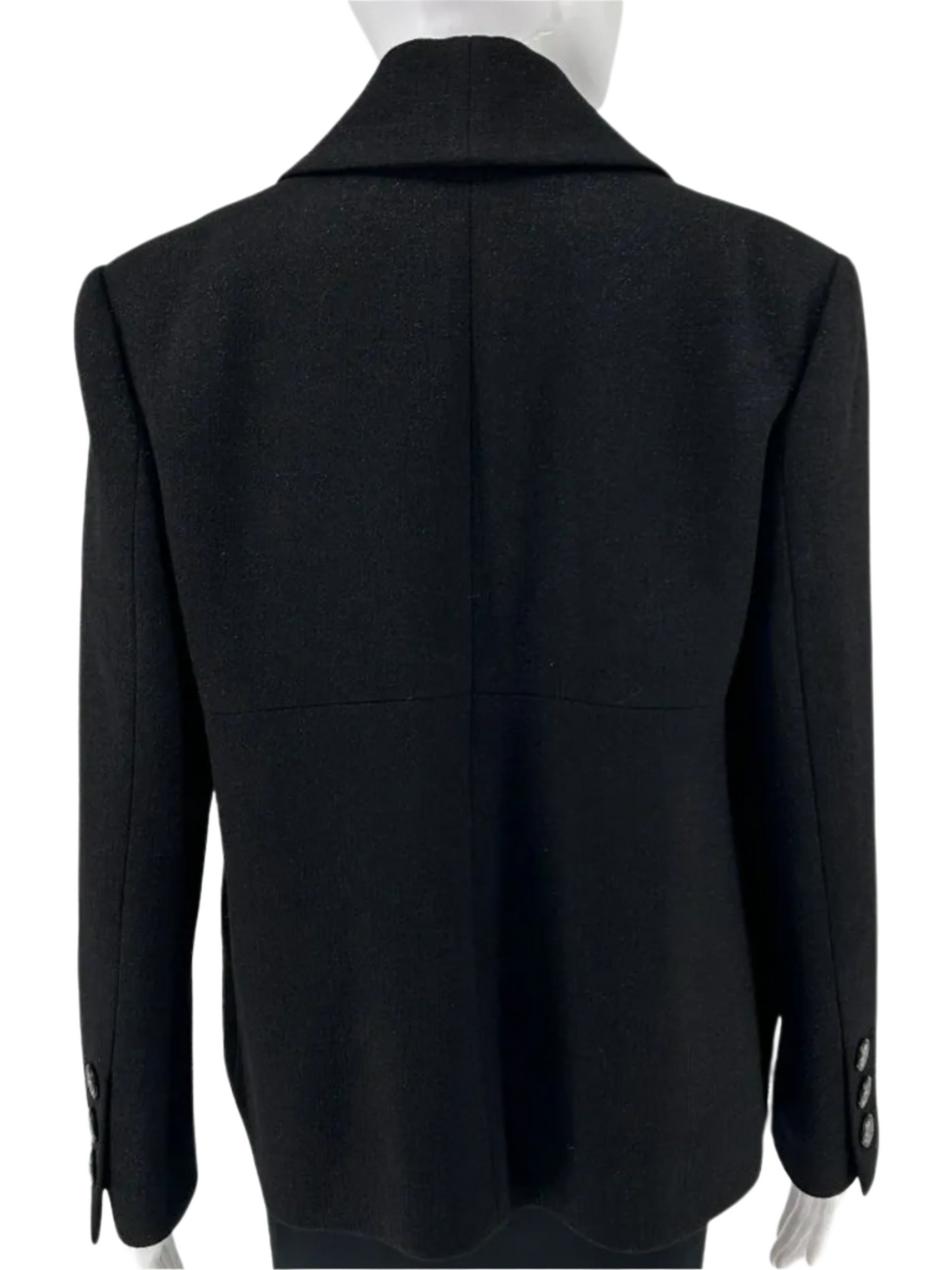 CHANEL 2014 Black Wool Crepe Jacket - Size 42