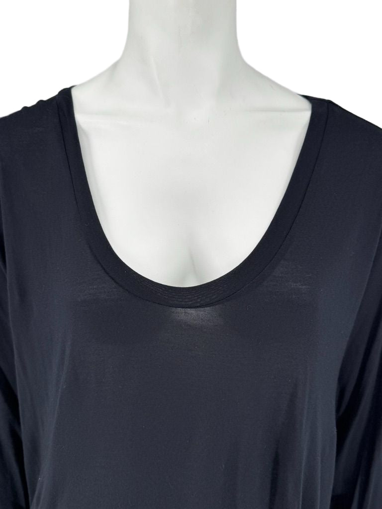 L’Agence Black Long Sleeve Scoop Neck Top – Size L