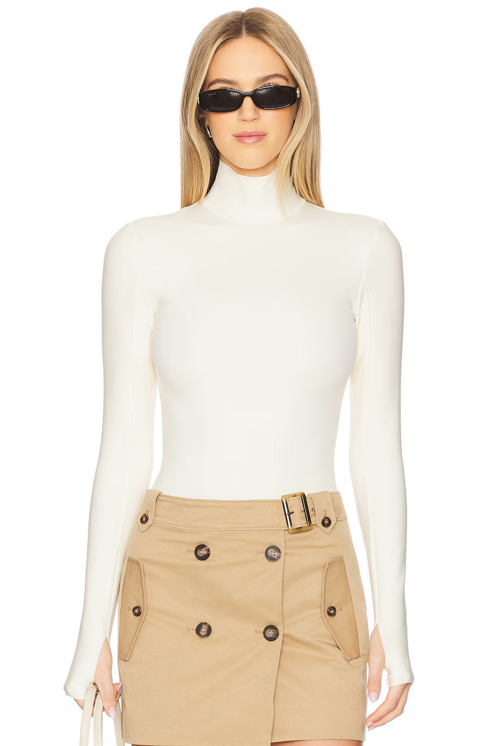 Giorgio Armani Ivory Turtleneck Long-Sleeve Bodysuit – Size Large