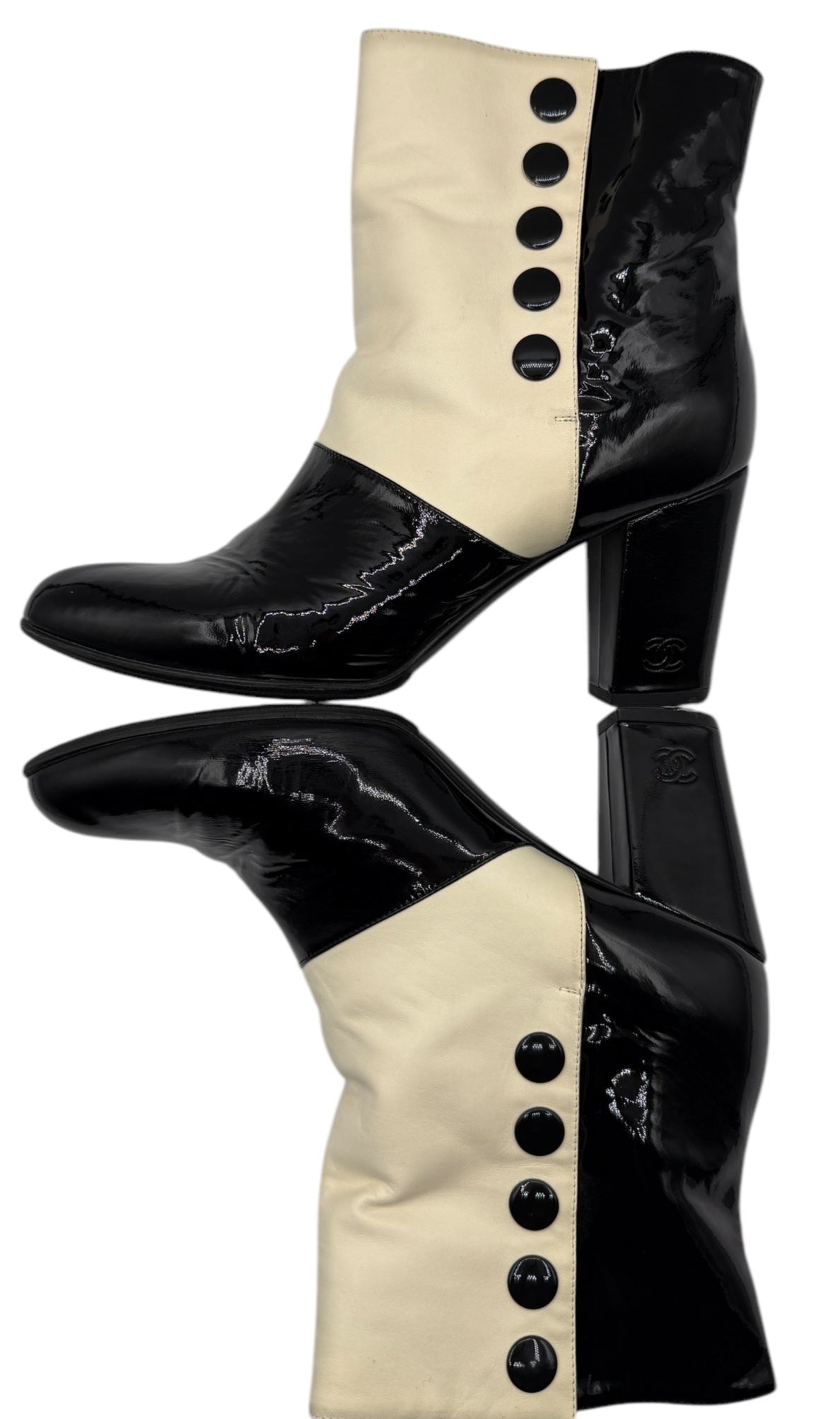 Chanel 2008 Interlocking CC Logo Boots - Size 41