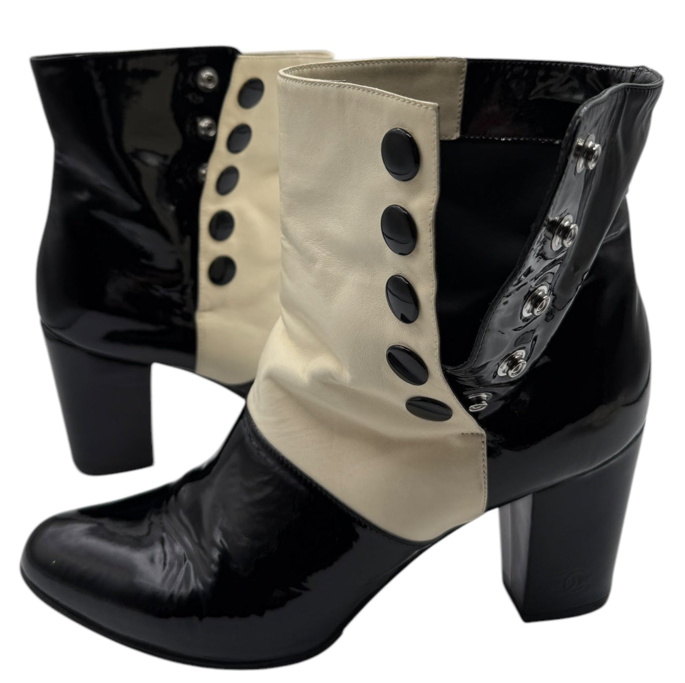 Chanel 2008 Interlocking CC Logo Boots - Size 41