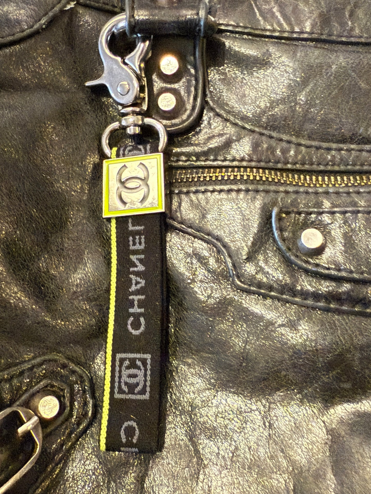 Chanel 2006 Sport Collection Lanyard-Style Keychain – Black x Green