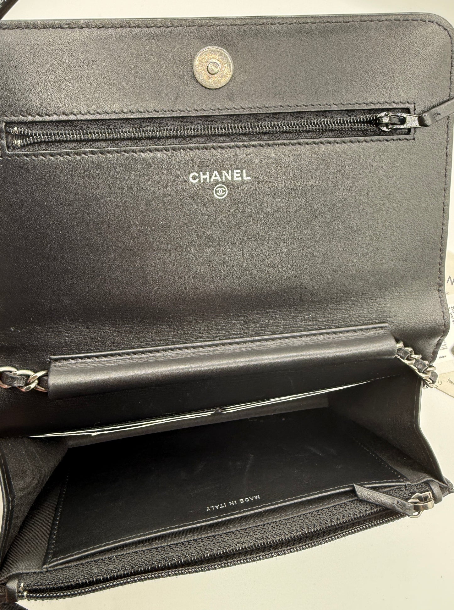 Chanel Black Calfskin Signe Wallet on Chain (WOC)