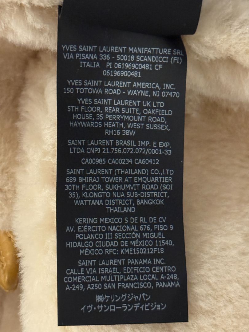 Saint Laurent Oversized Shearling Toggle Coat - Size 8
