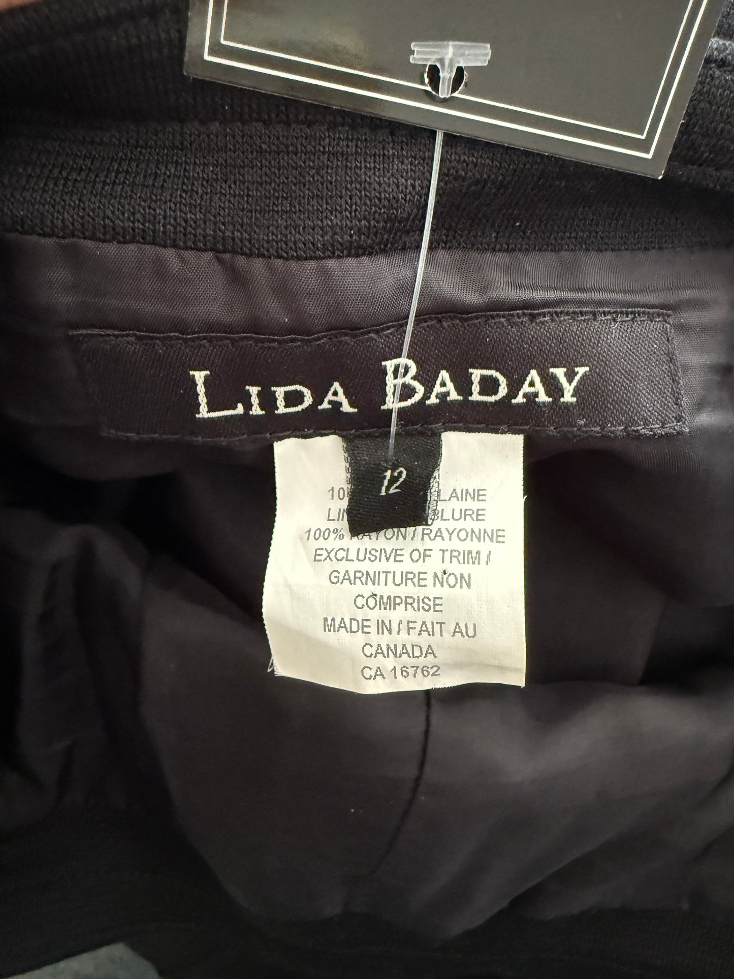 Lida Baday Black Wool Knit Fluted Skirt – Size 12