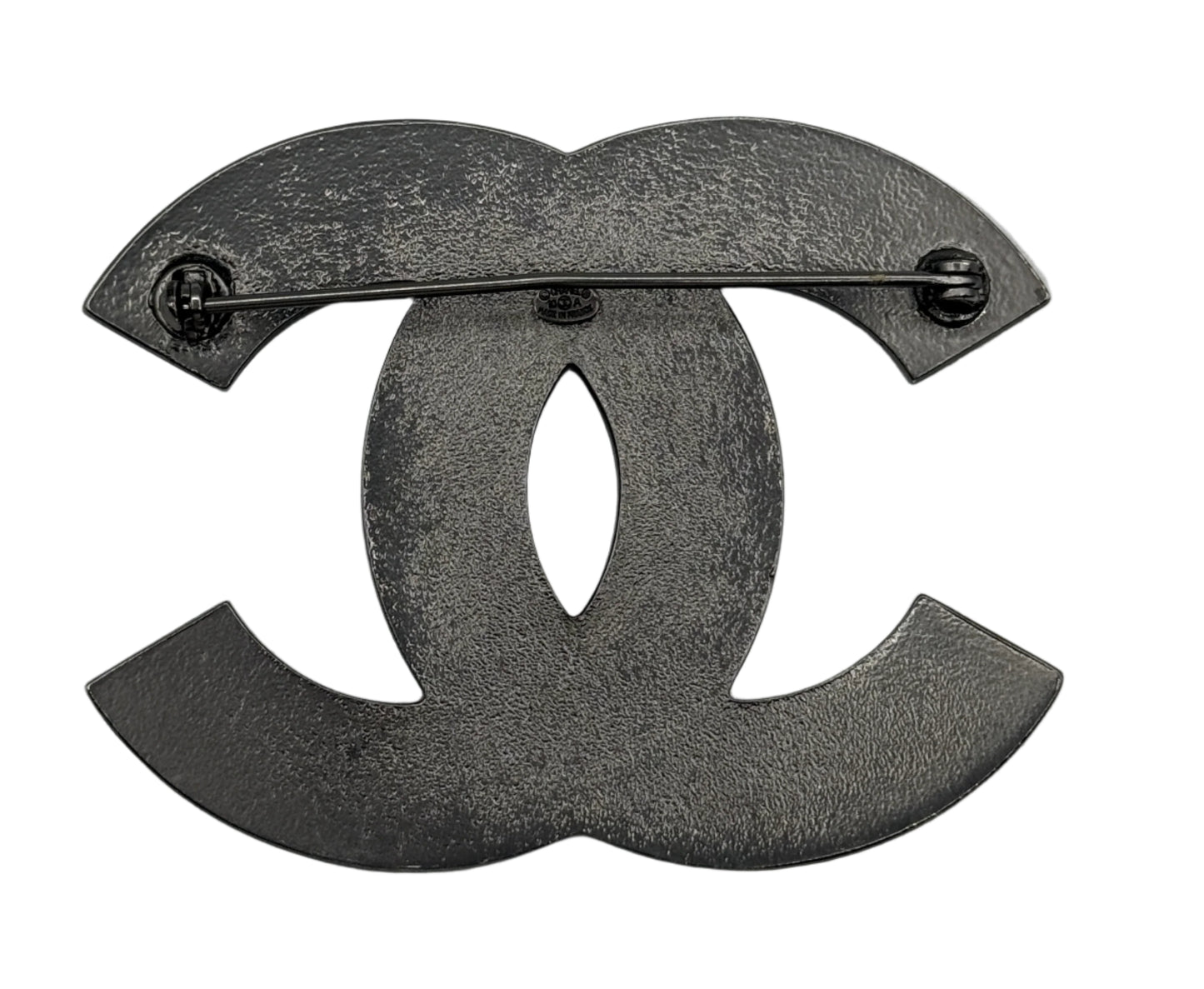 Chanel CC 10A Chain Brooch in Ruthenium Black