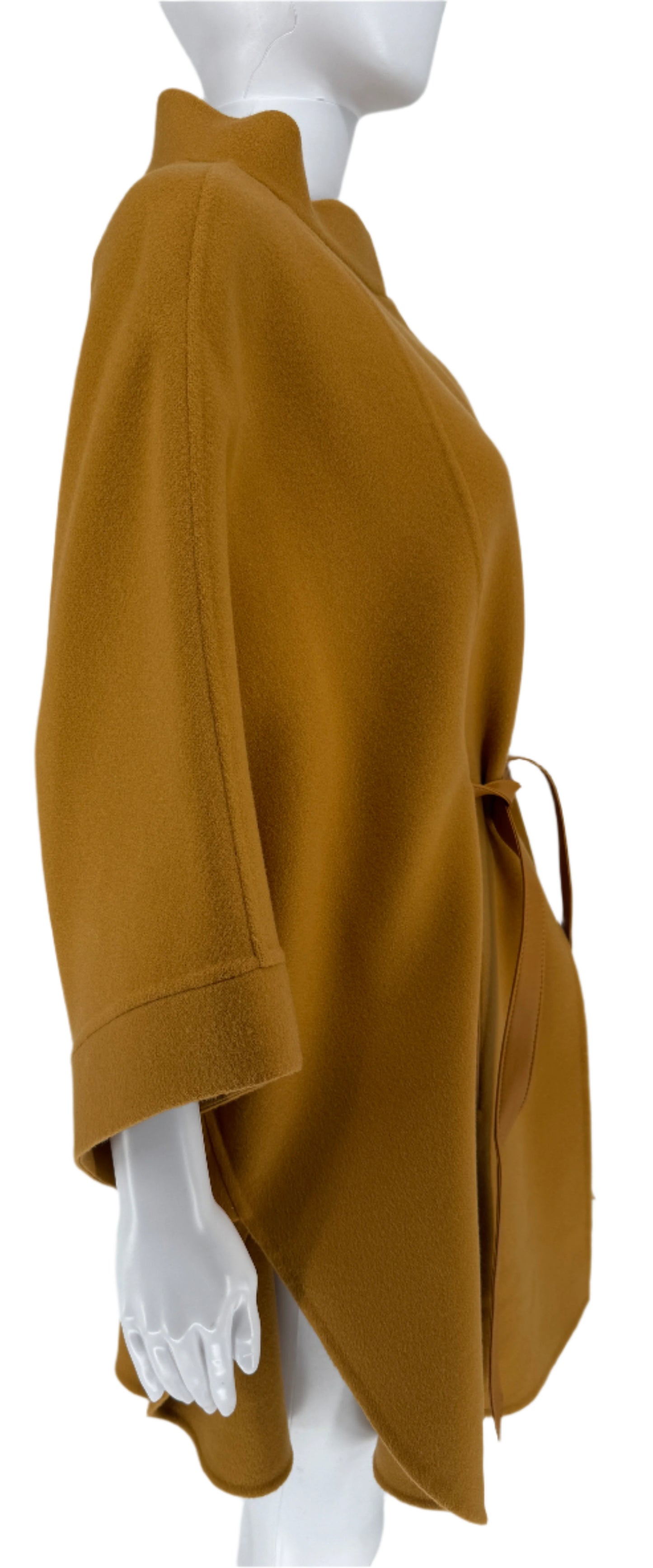 Loro Piana Salzburg Cape in Dark Yellow with matching leather. Poncho/Cape/Jacket - One Size