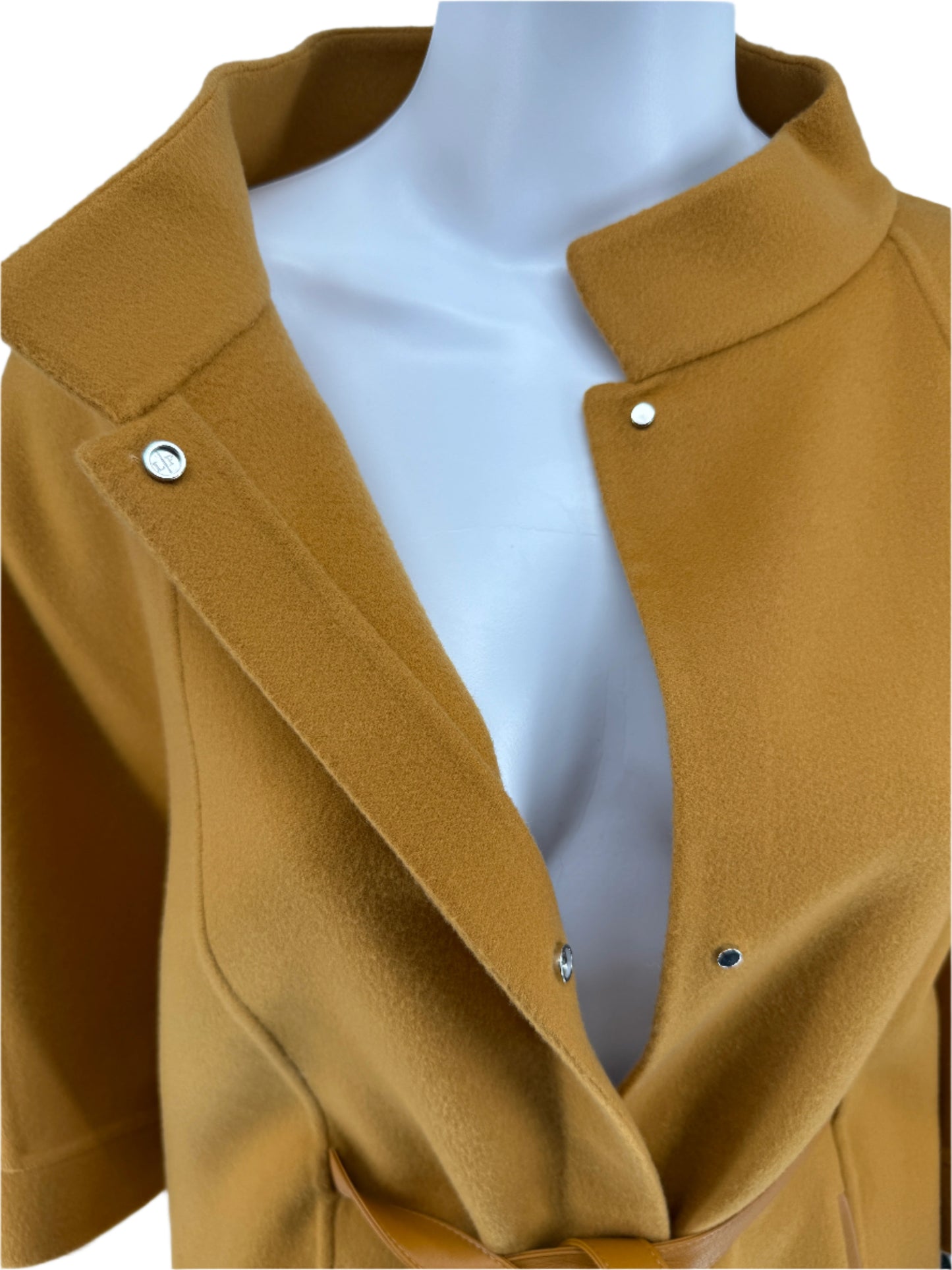 Loro Piana Salzburg Cape in Dark Yellow with matching leather. Poncho/Cape/Jacket - One Size