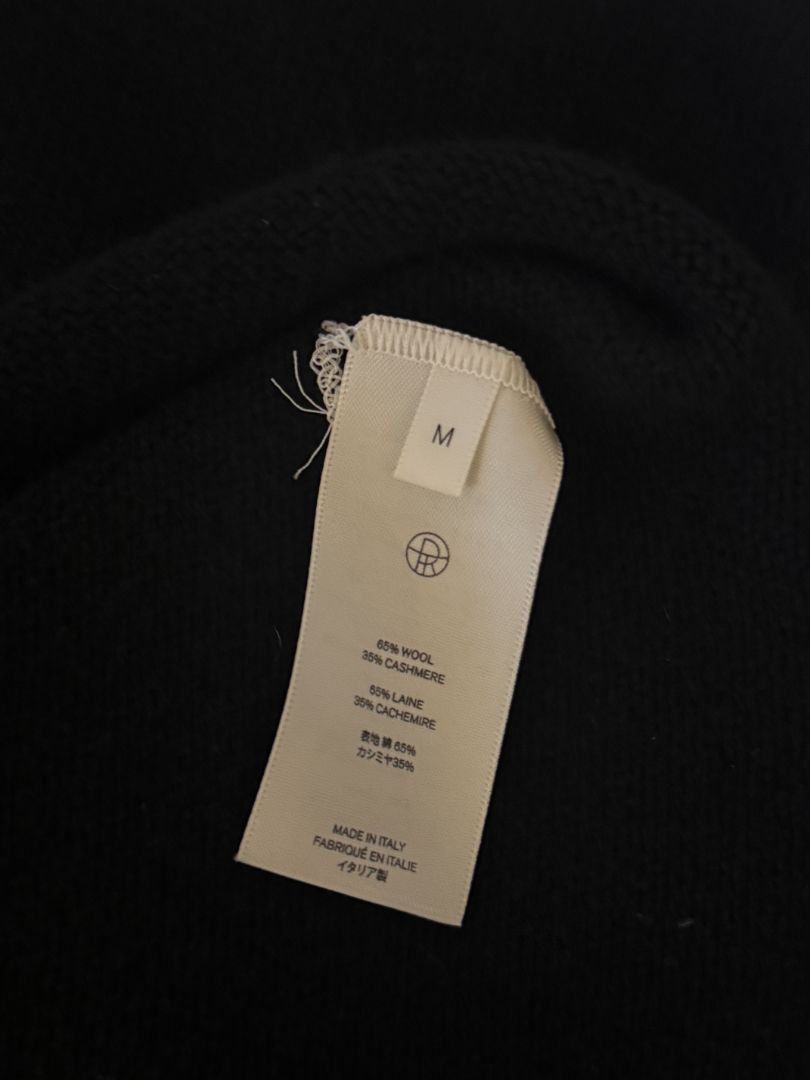 The Row Black Wool-Cashmere Crewneck Sweater – Size M