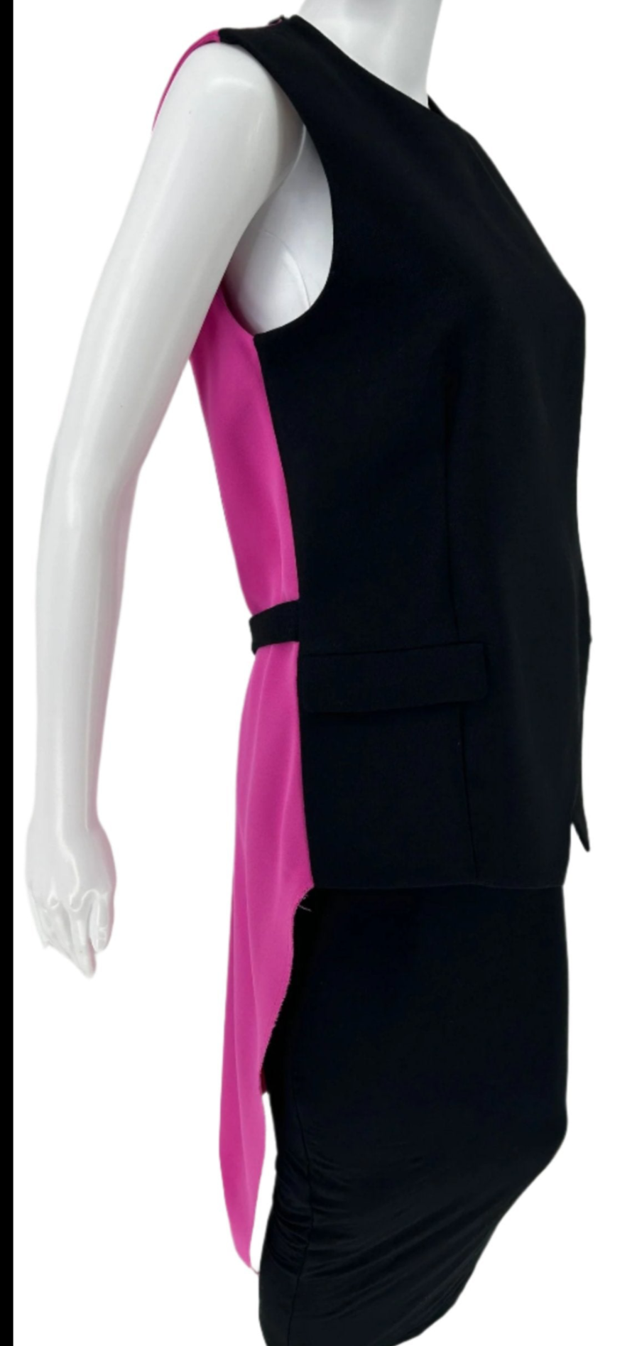 Balenciaga Hot Pink and Black A Symmetrical Top