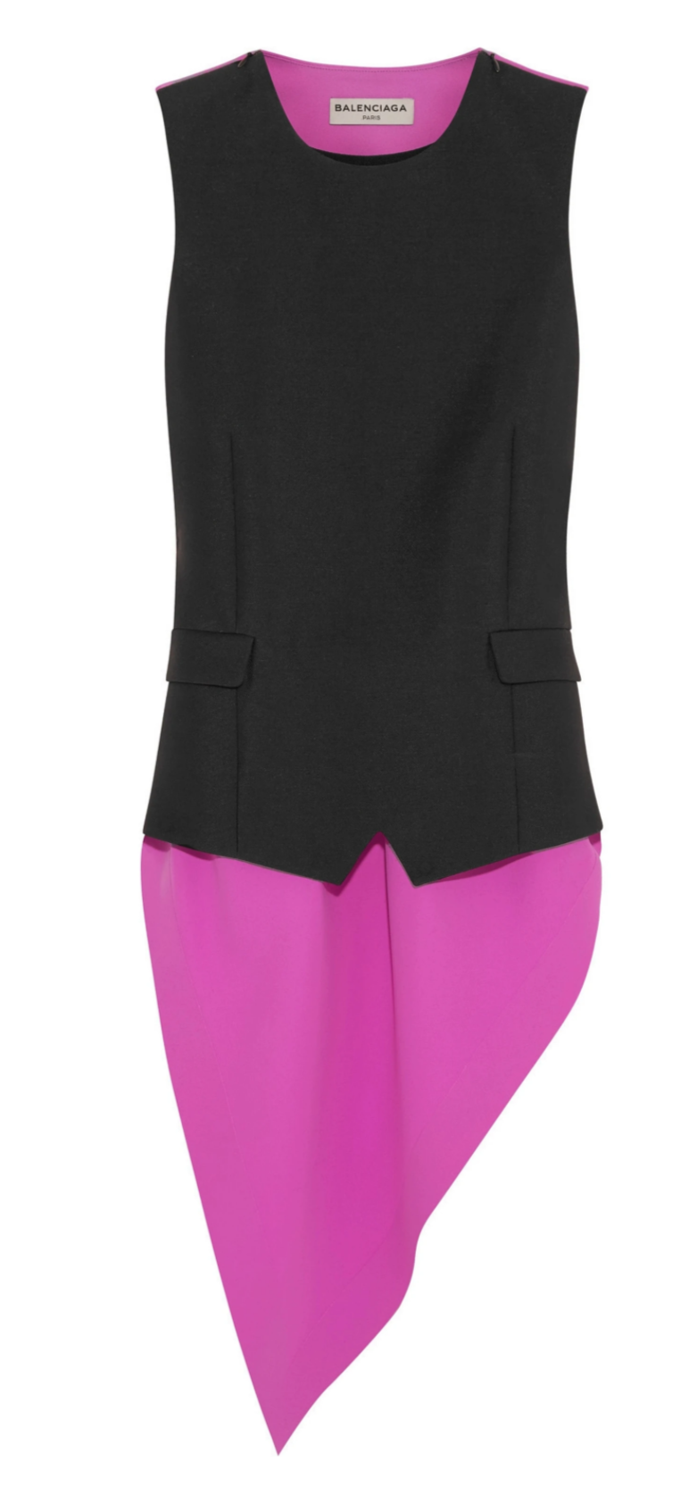 Balenciaga Hot Pink and Black A Symmetrical Top