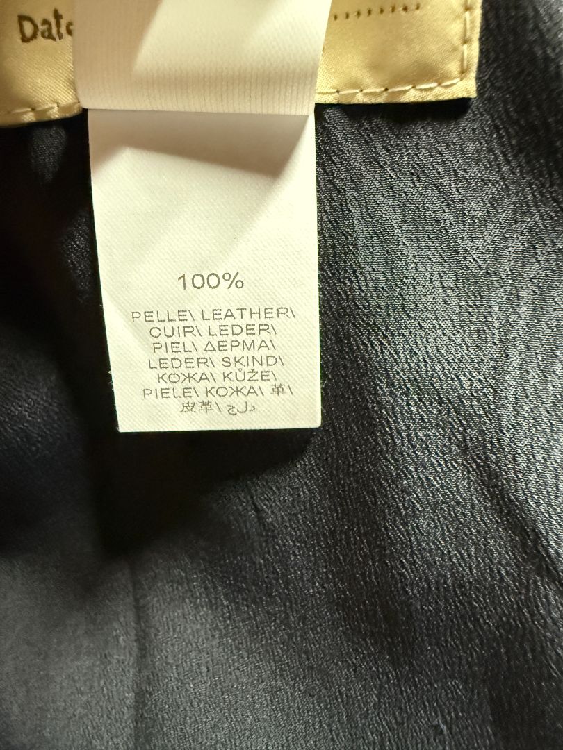 Brunello Cucinelli Blue/Black Leather Hooded Jacket – Size IT 42 (US 6)