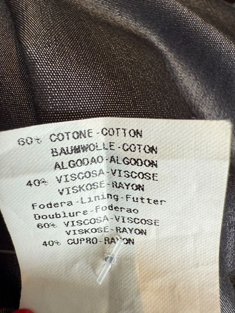 Armani Collezioni Charcoal Wide-Leg Cotton–Viscose Pants – Size 14 (IT 50)